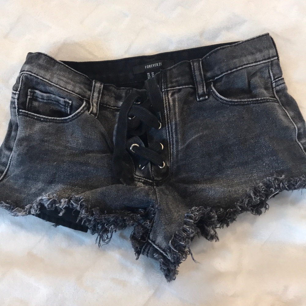 Tie Up Denim Shorts